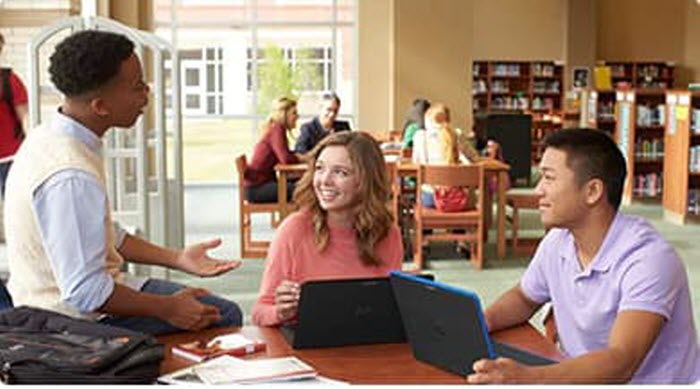 a group of students are discussing