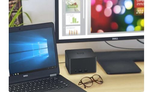 Dell Latitude E7270 connected to a docking