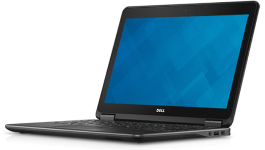  Front right side angle view of an opened Latitude E7240  