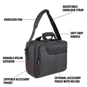
Universal Portable Electronics Carrying Case with Custom Storage Compartments , Adjustable Shoulder Strap & Padded Interior by USA GEAR