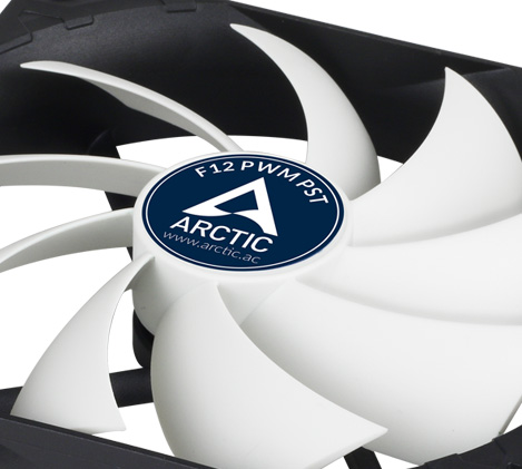 ARCTIC F12 PWM 120mm Case Fan angled to right