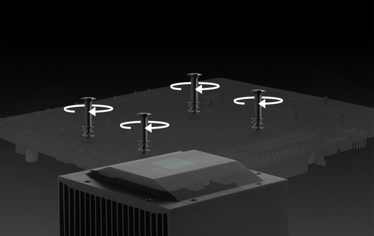 mounting system with four screws