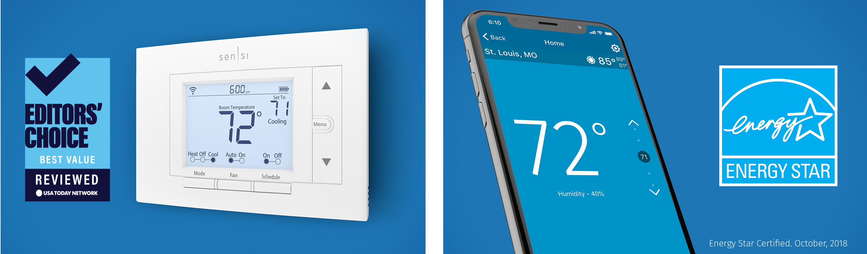 Emerson Sensi Wi-Fi Thermostat for Smart Home