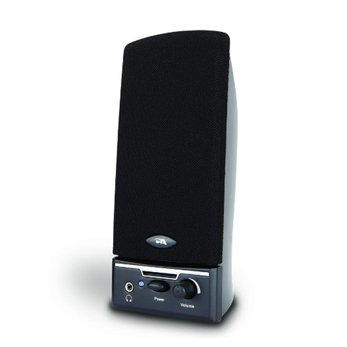 Cyber Acoustics 2.0 Powered Speaker facing slightly to the left