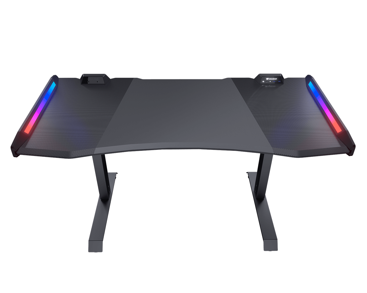 COUGAR MARS gaming desk provides: Angled Top View 1