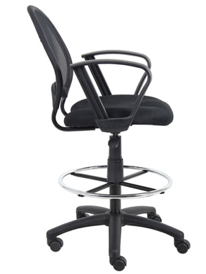 Boss Office Products B16217 Boss Mesh Drafting Stool with Loop Arms