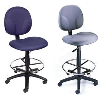 Boss Office Products B1690-CS Boss Black Caressoft Drafting Stools with Footring