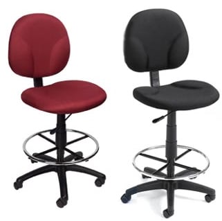 Boss Office Products B1690-CS Boss Black Caressoft Drafting Stools with Footring