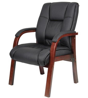 Boss Office Products B8999-M Boss Mid Back Wood Finished Guest Chairs