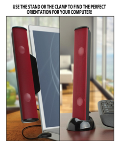 
GOgroove USB Laptop Speaker Bar with 2 High Excursion Drivers, Clip-On & Portable Design