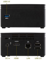 Refurbished: GIGABYTE GB-BXBT-1900 Black Mini / Booksize Barebone