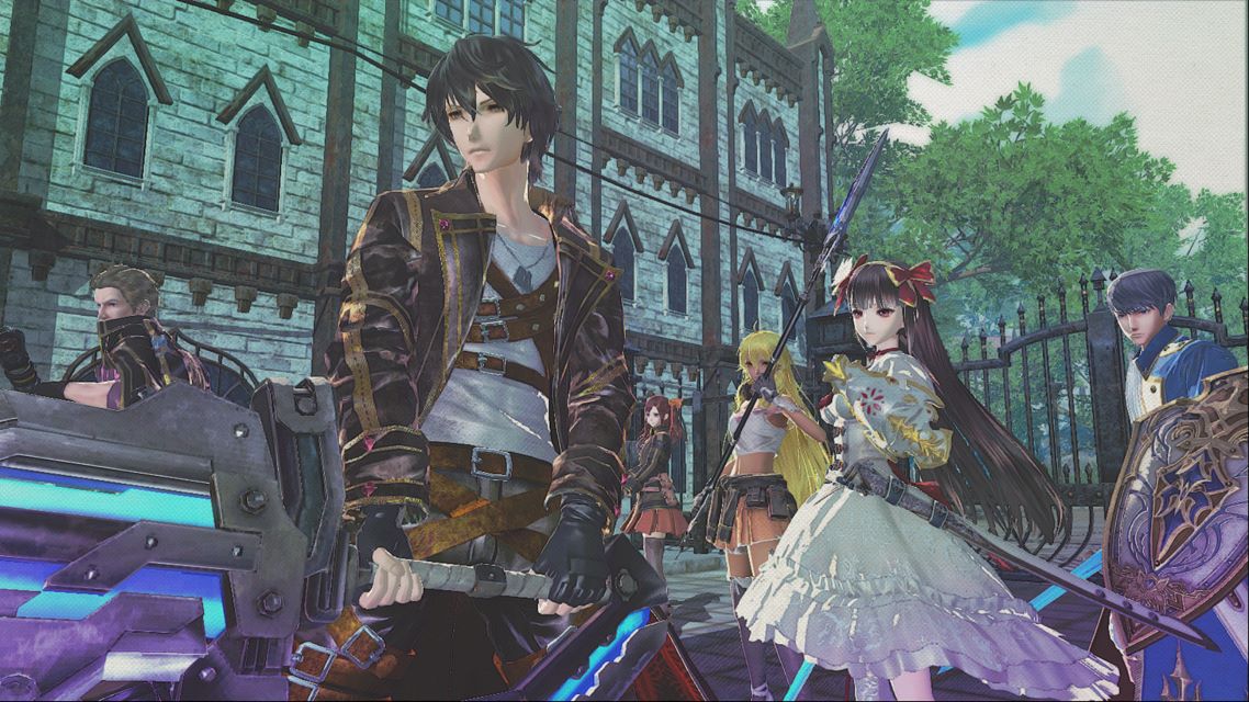 Valkyria Revolution screenshot showing the player's party members in battle stance