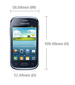 The dimensions of the phone