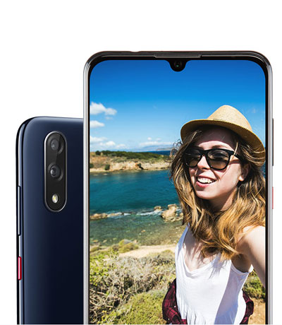 a phone with a girl picture as screen