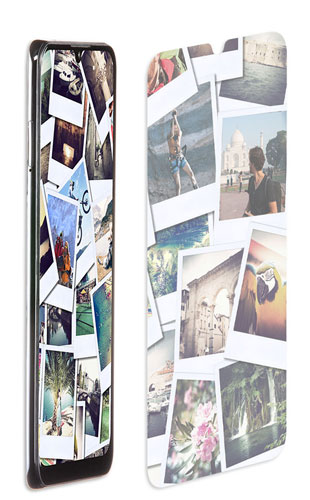 a phone with many pictures as screen