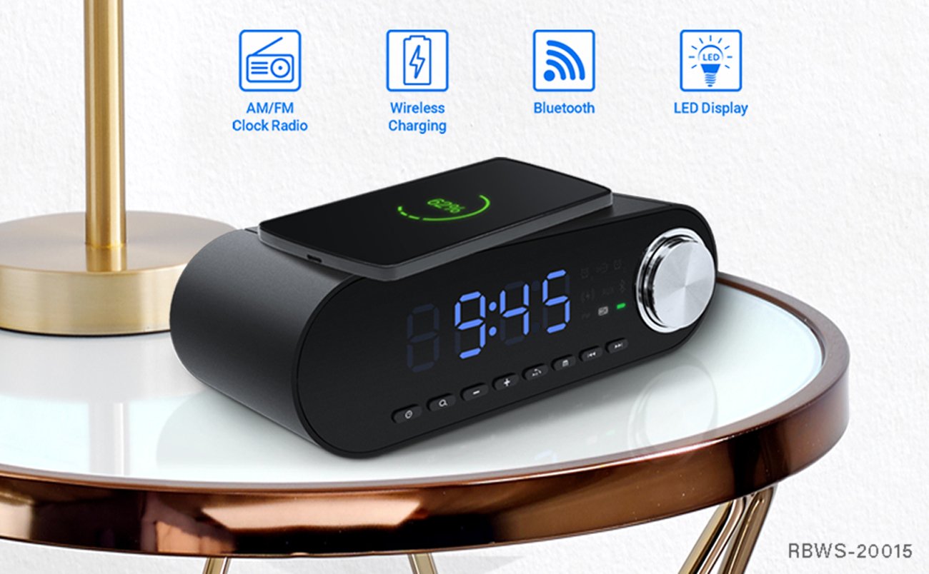 Trunk 101 Digital Clock Bluetooth Speaker - with Wireless Charging,  Multiple Compatibility Modes- Alarm/Aux