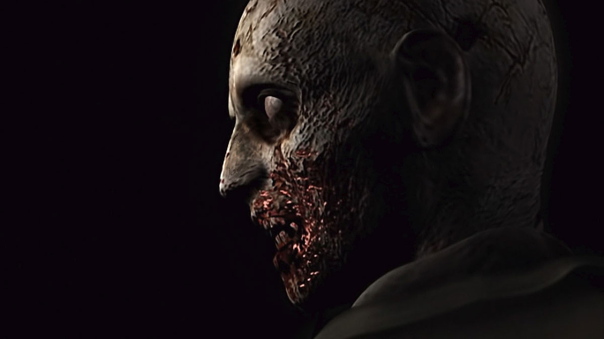 Resident Evil Origins Collection Screenshot Showing The First Zombie You Encounter in Resident Evil