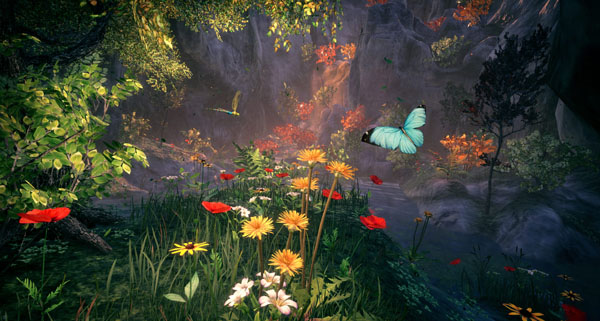 screenshot for Bee Simulator showing a butterfly in a grassy area