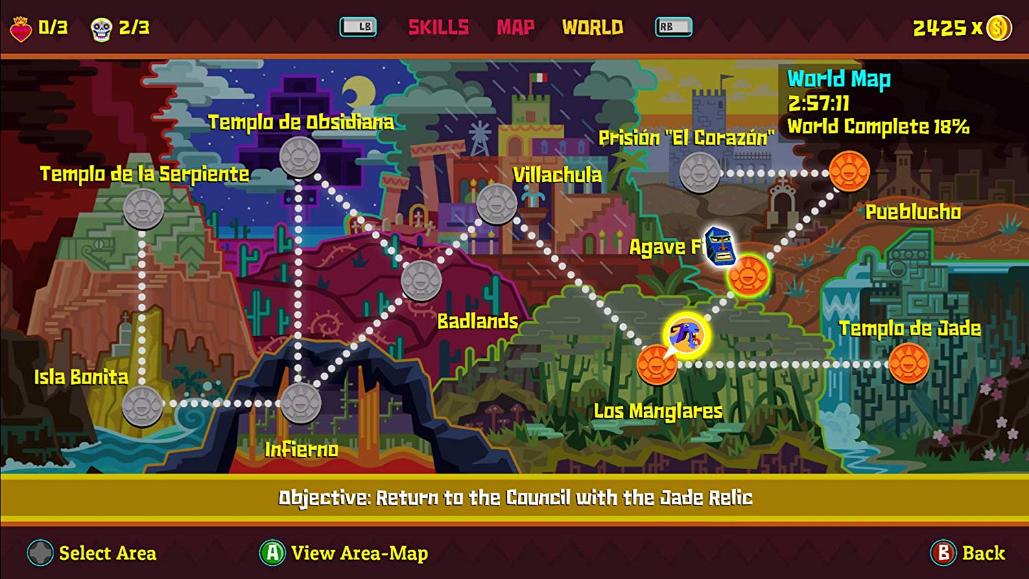 Guacamelee Game Map Screen