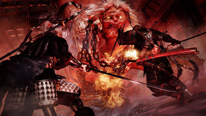 a combat scene in Nioh