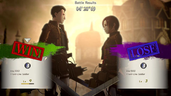 Attack on Titan 2 Final Battle Game Showdown Screen