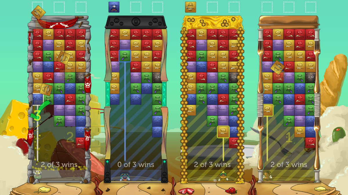 Tumblestone screenshot showing four rows of play