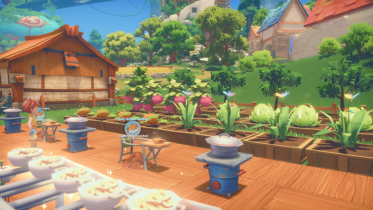 My Time At Portia Screenshot Showing Crops Behind a Farm
