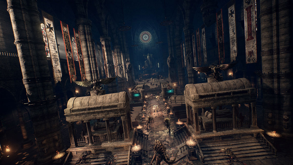 Space Hulk: Deathwing Sideways Shot of a Decrepit Church Where Battle Takes Place