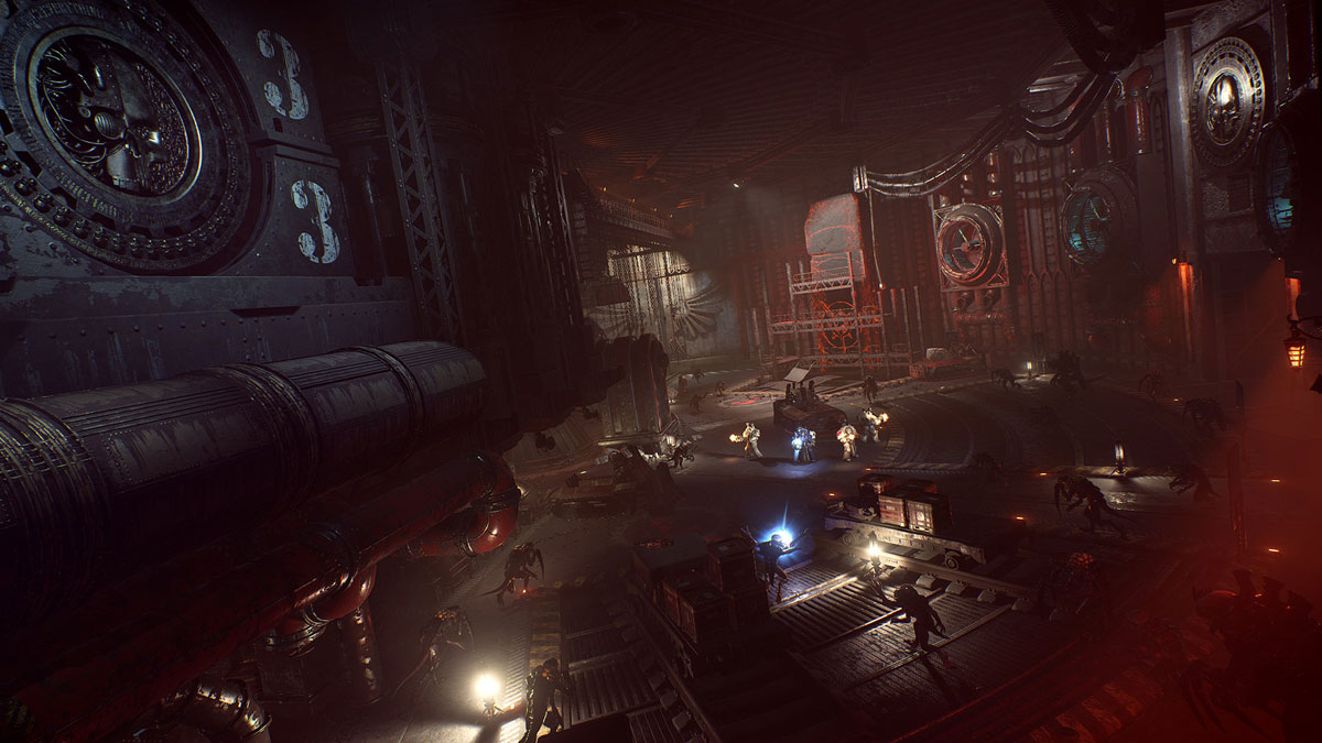 Space Hulk: Deathwing Battle outside an Industrial Scene