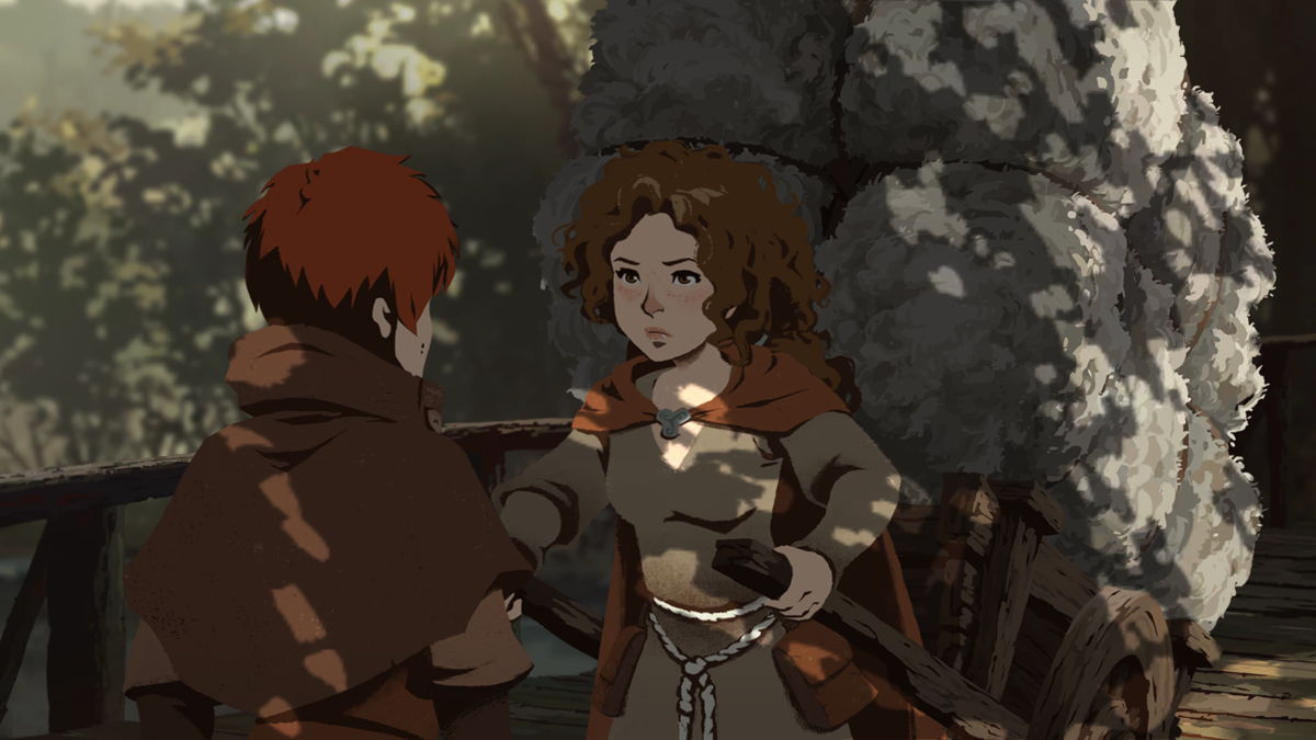 Young Aleina and Philip having a discussion
