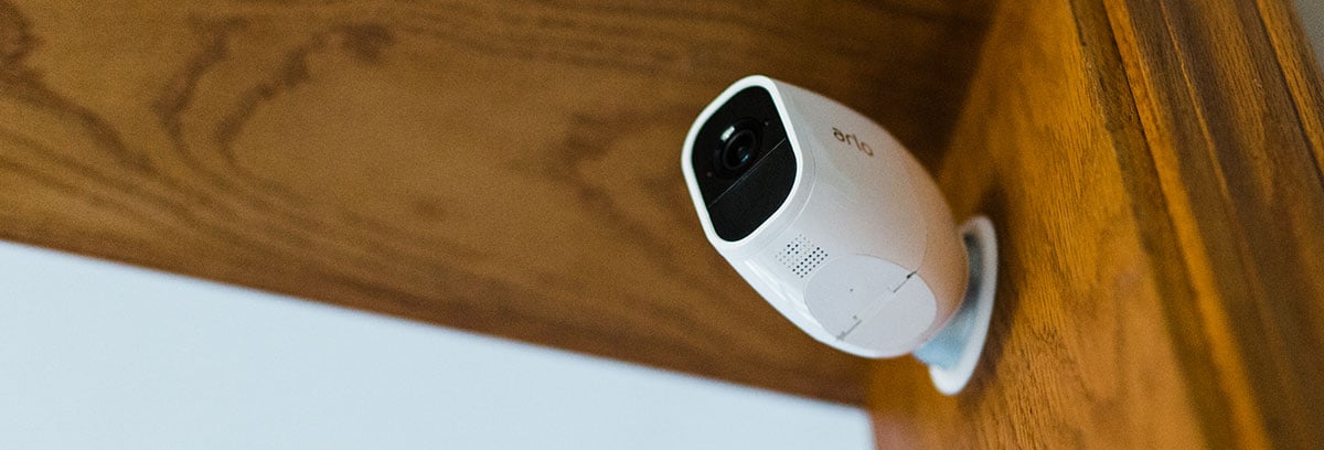 Arlo Pro 2 Installed in the Corner of Wooden Walls