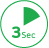  An icon consisting of a clock dial and texts reading as 3 Sec  