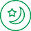   An icon of a star and a moon 