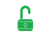   An icon of an opened padlock 