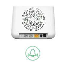  Speaker grill at the rear of the base station, with an icon of ring below it   