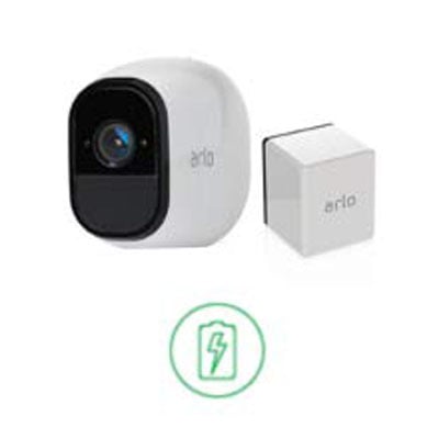 Arlo Pro security camera and a power adapter