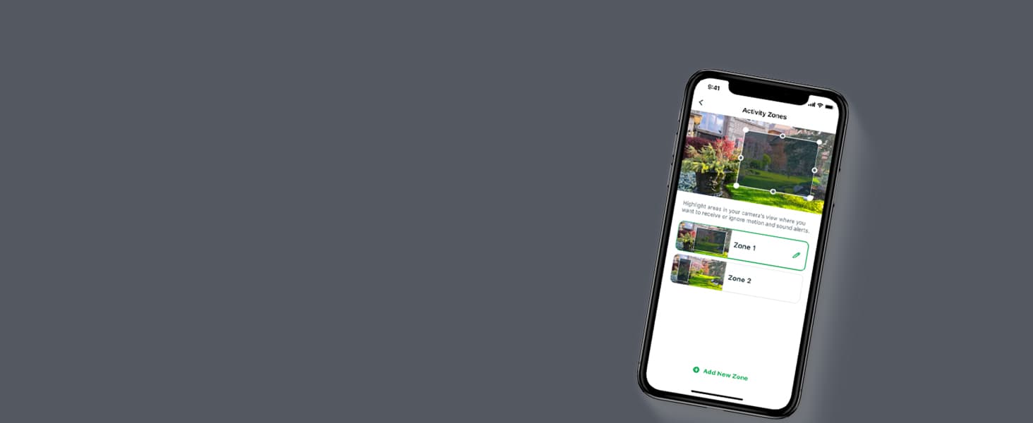 Activity Zones setup screen on a smartphone
