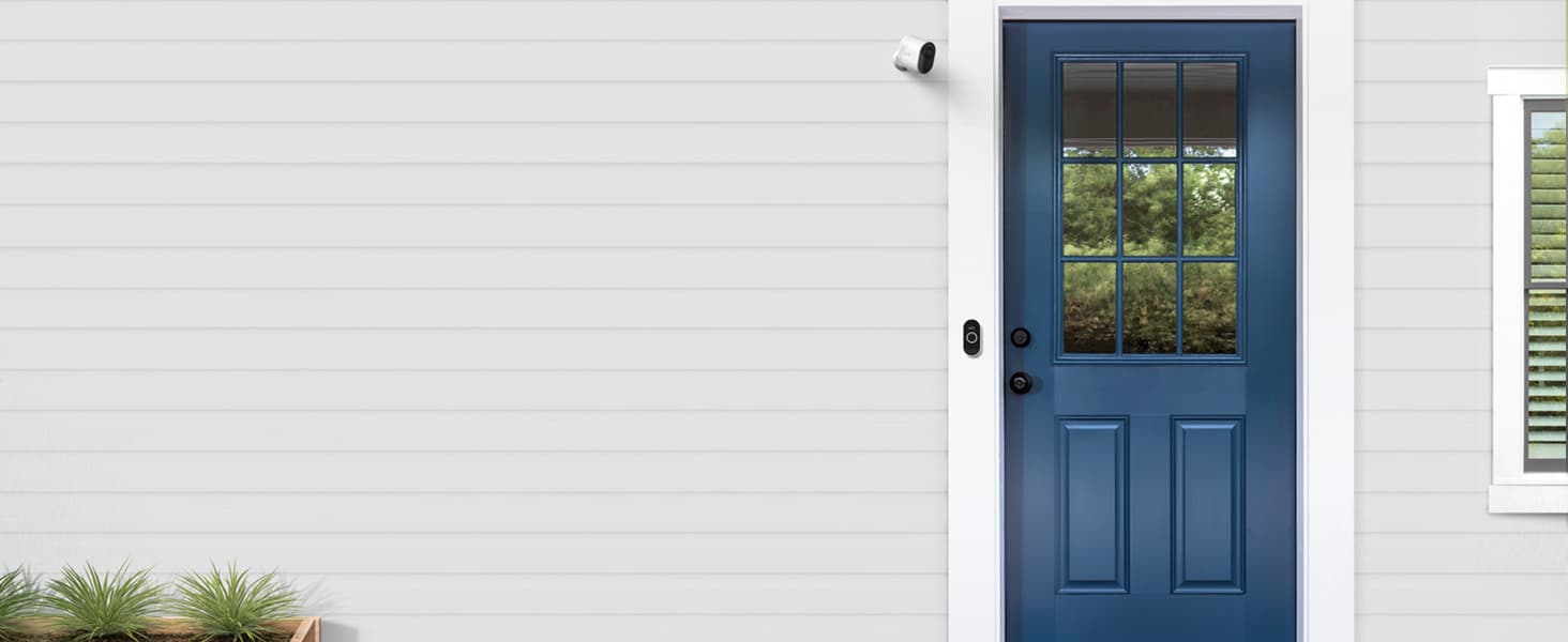 Arlo Ultra Mounted Outside Next to a Front Doorway