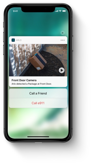 smartphone showing an objection detection screen example that gives two options: Call a Friend or Call e911