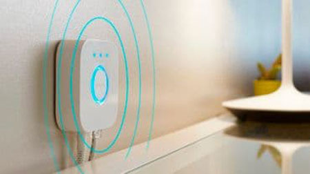 Hue Bridge mounted on the wall