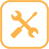 a yellow setup icon