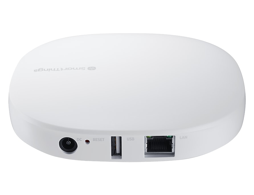 Samsung SmartThings Hub Hub Facing Away, Angled Up Slightly