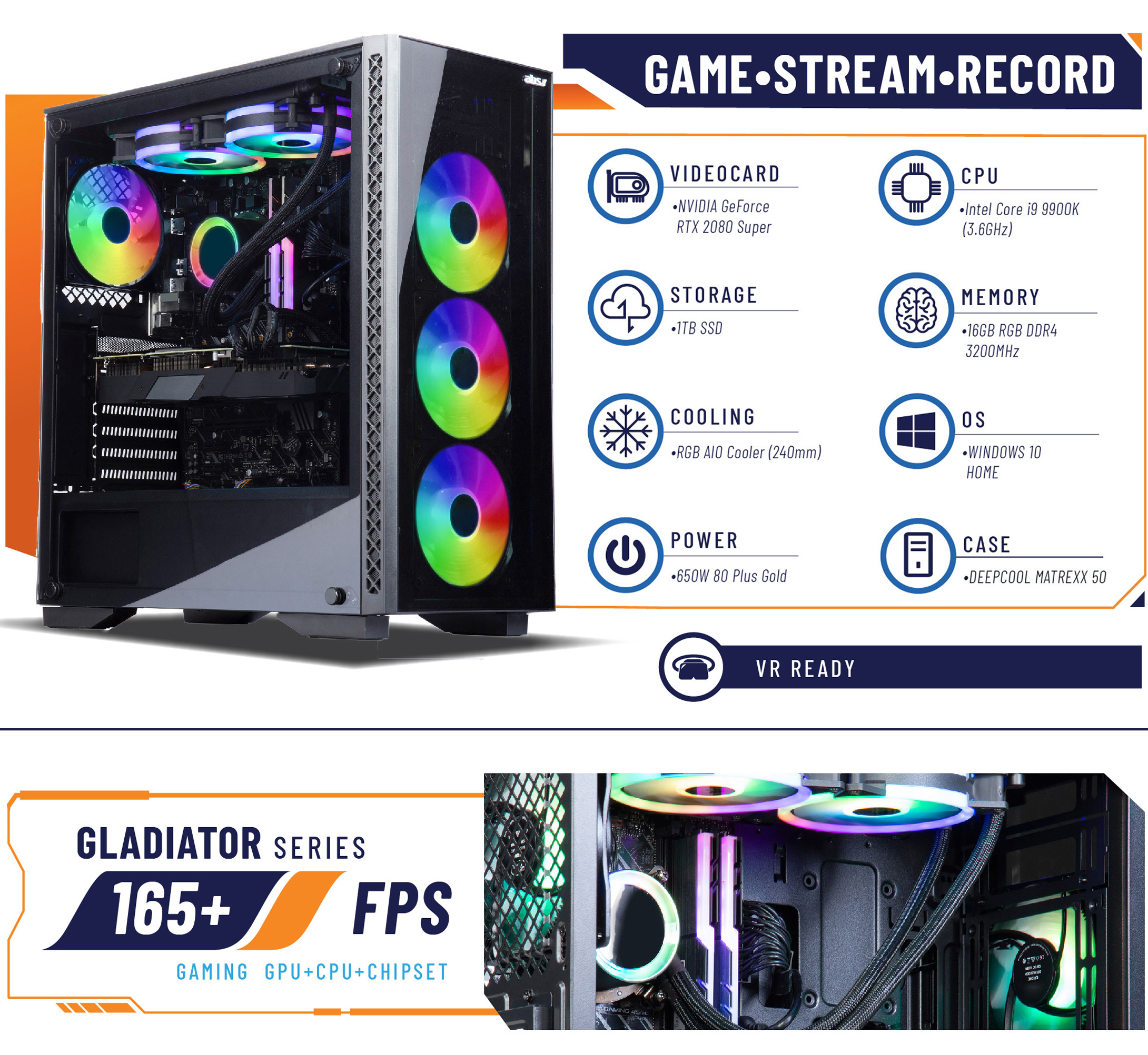 ABS Gladiator Gaming PC - Intel i9-9900K - GeForce RTX 2080 SUPER 