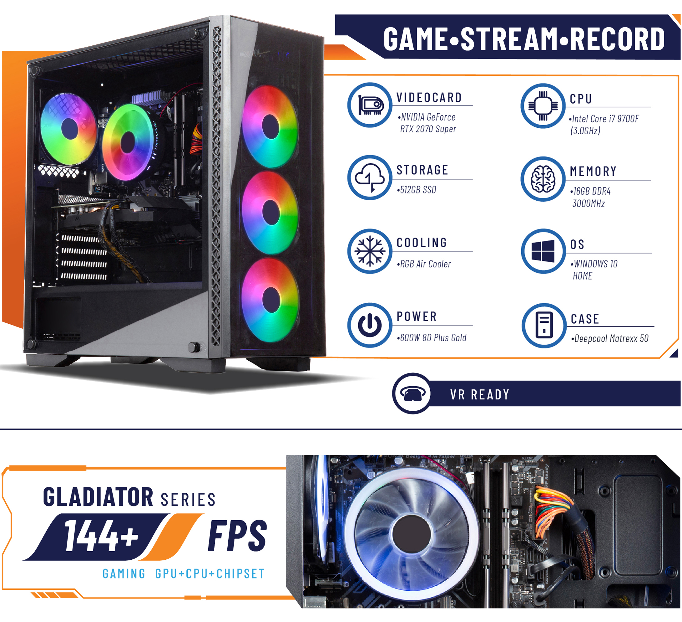 ABS Gladiator Gaming PC - Intel i7 9700F - GeForce RTX 2070 SUPER ...