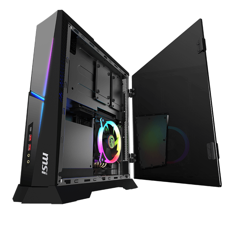 the inside of the MSI Trident X case