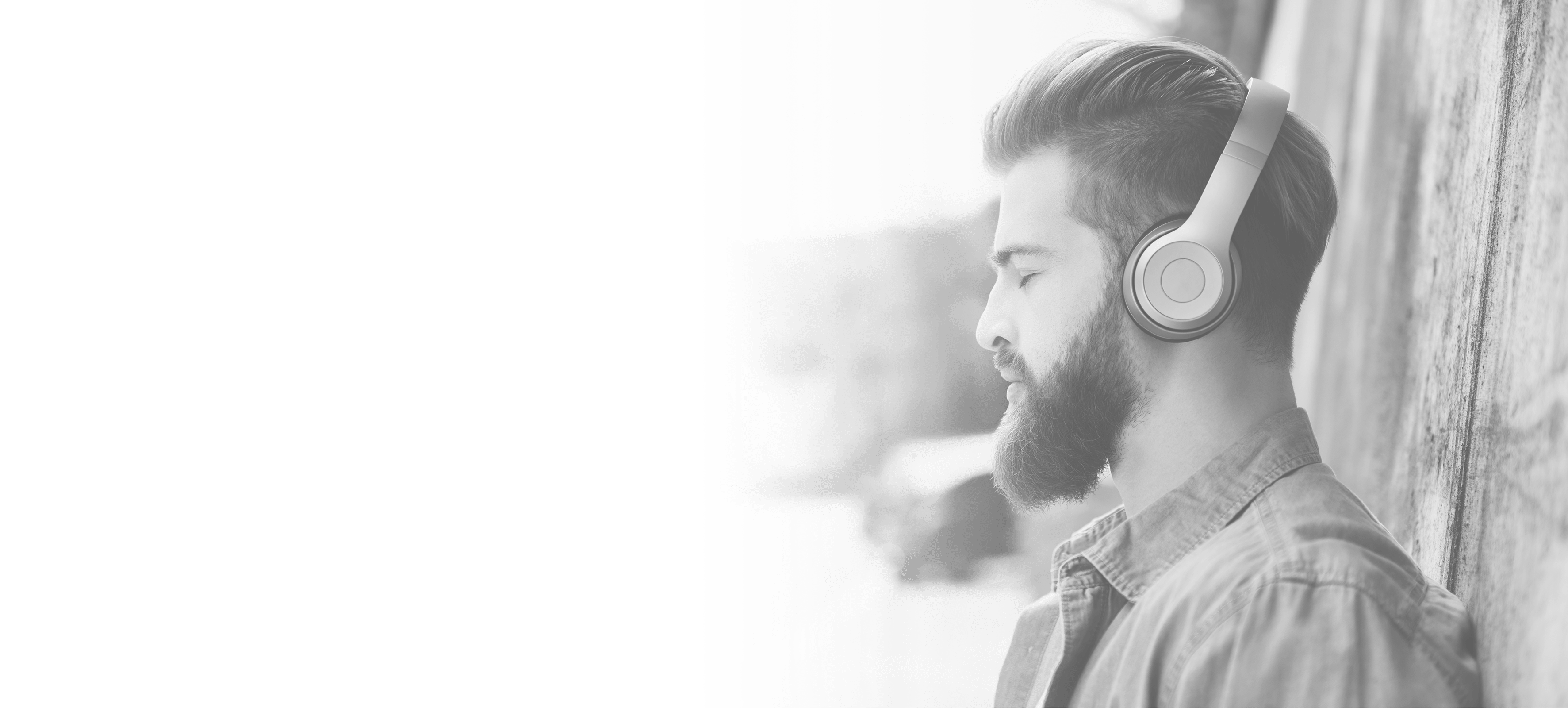 a man is listening music