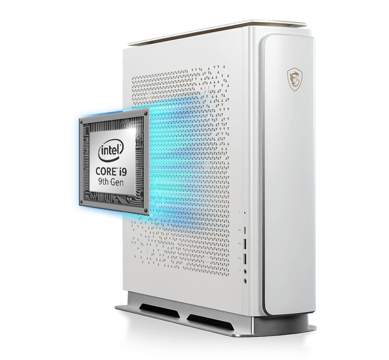 a white case with core i9 cpu