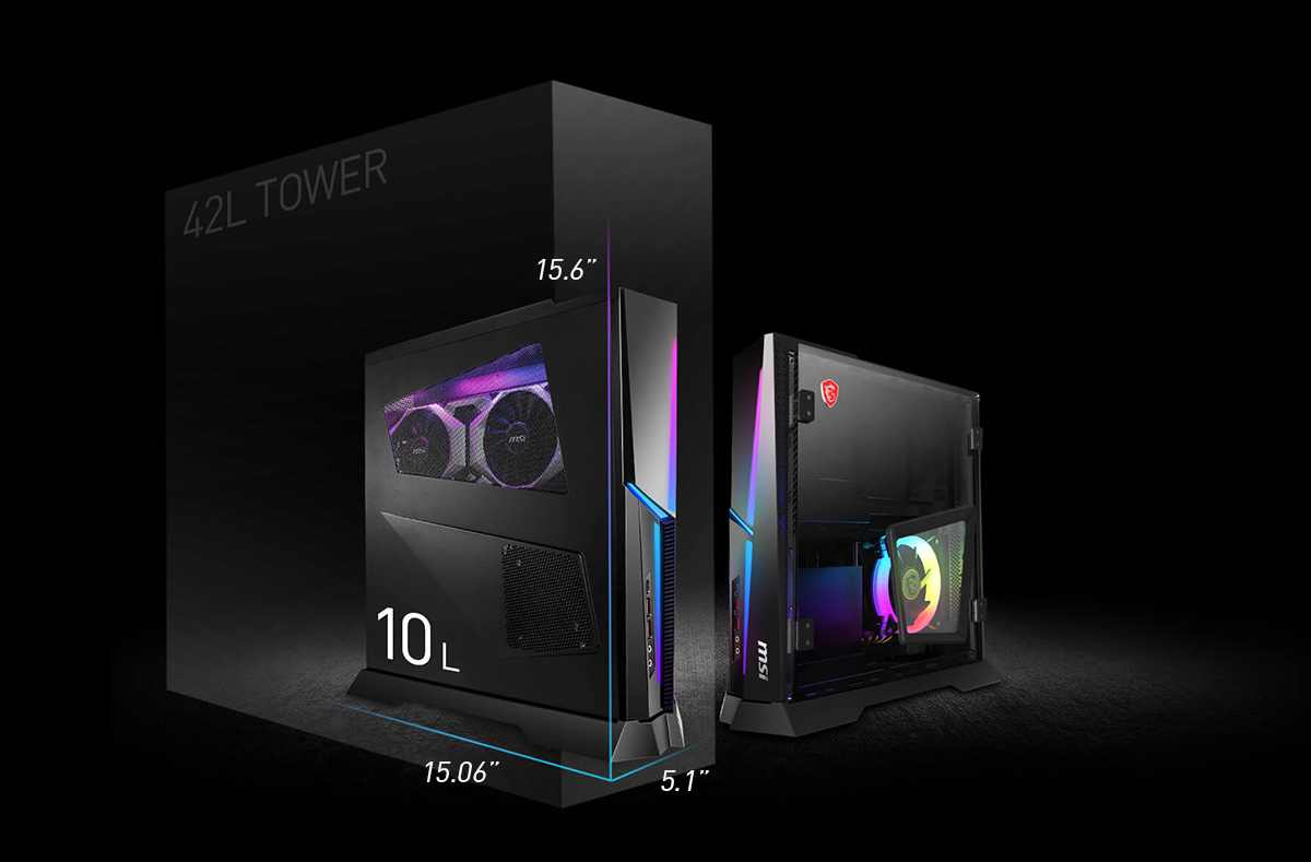 the size of the MSI Trident A Plus case