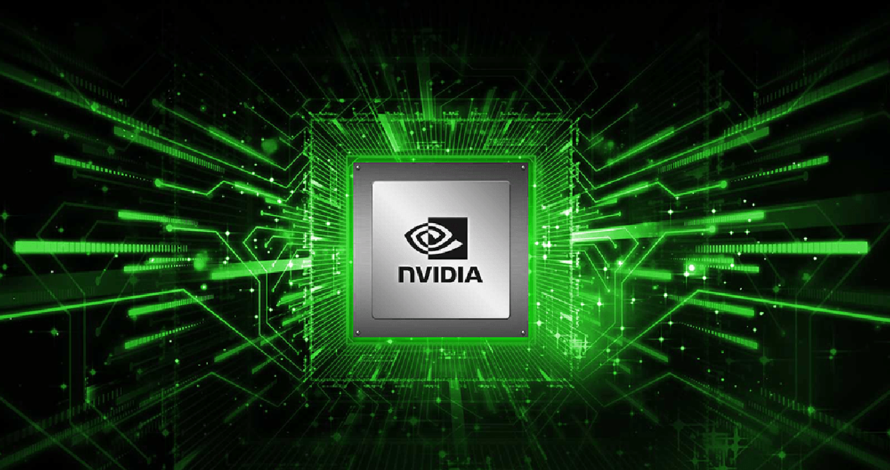 NVIDIA GPU logo graphic facing forward