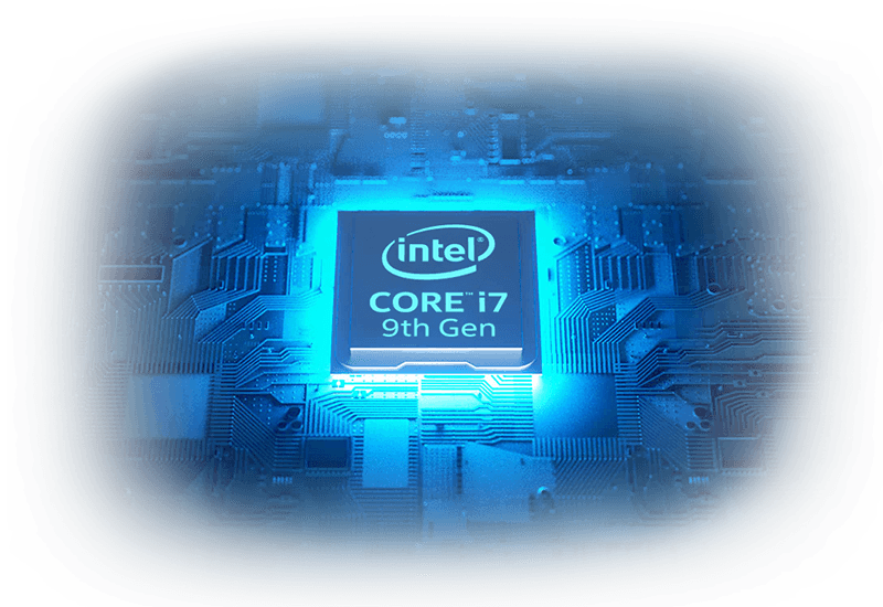 Intel core i7 9th Gen facing forward
